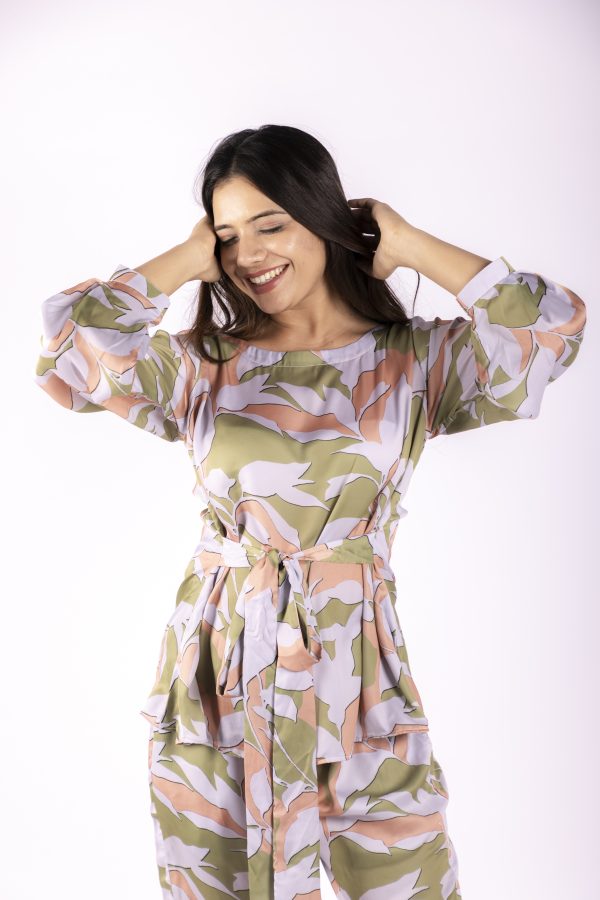 GREEN ABSTRACT CO-ORD SET